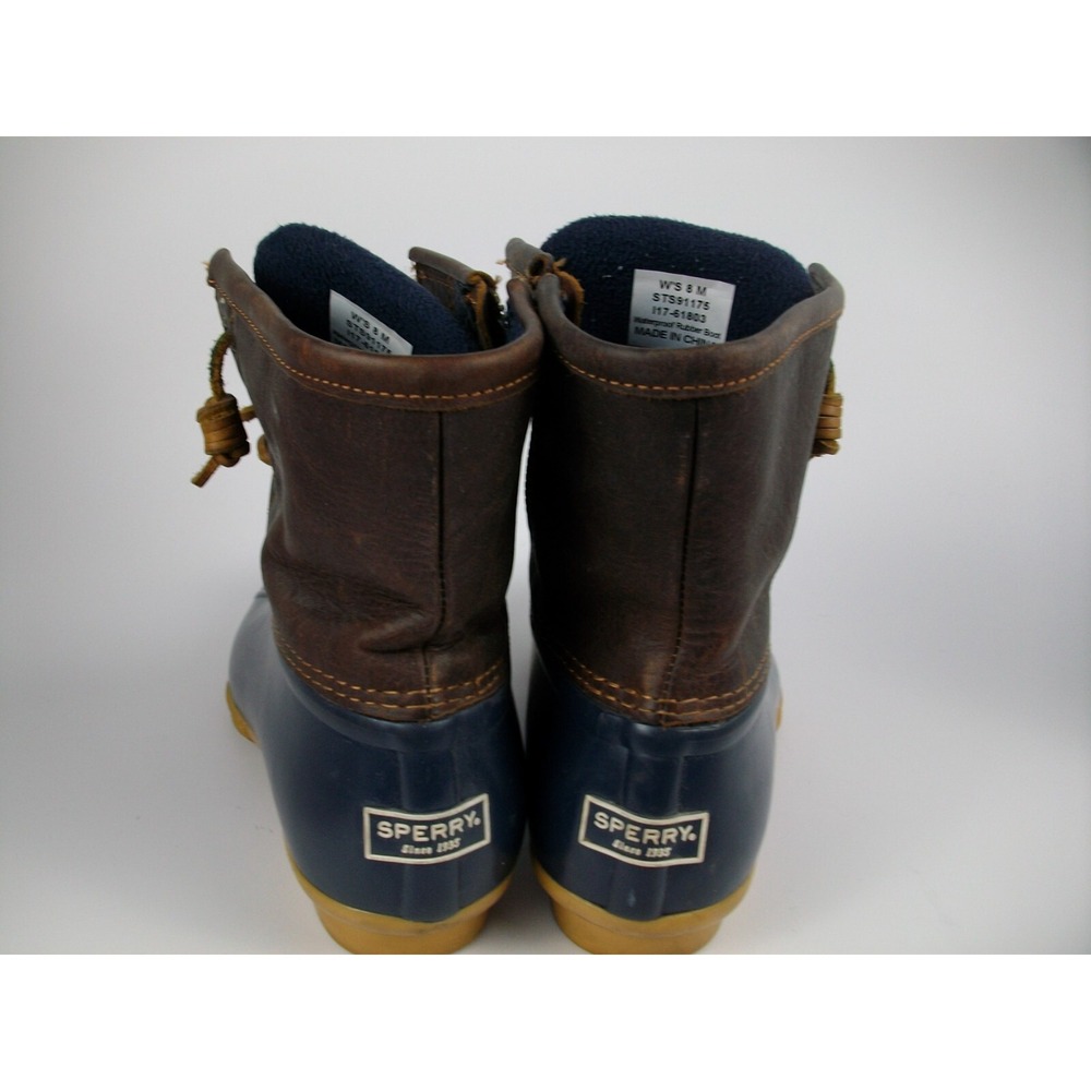 Sperry Women's Saltwater Duck Boot Blue and Browm size 8 - Picture 4 of 8